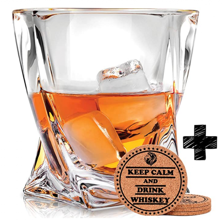 4 Pcs Crystal Whiskey Glasses 300ML DecanterX