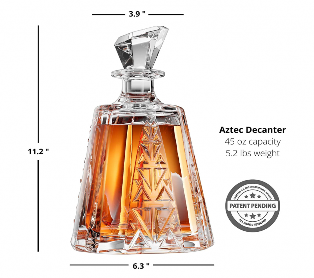 Liquor Decanter 45 oz & 4 Glass Set DecanterX