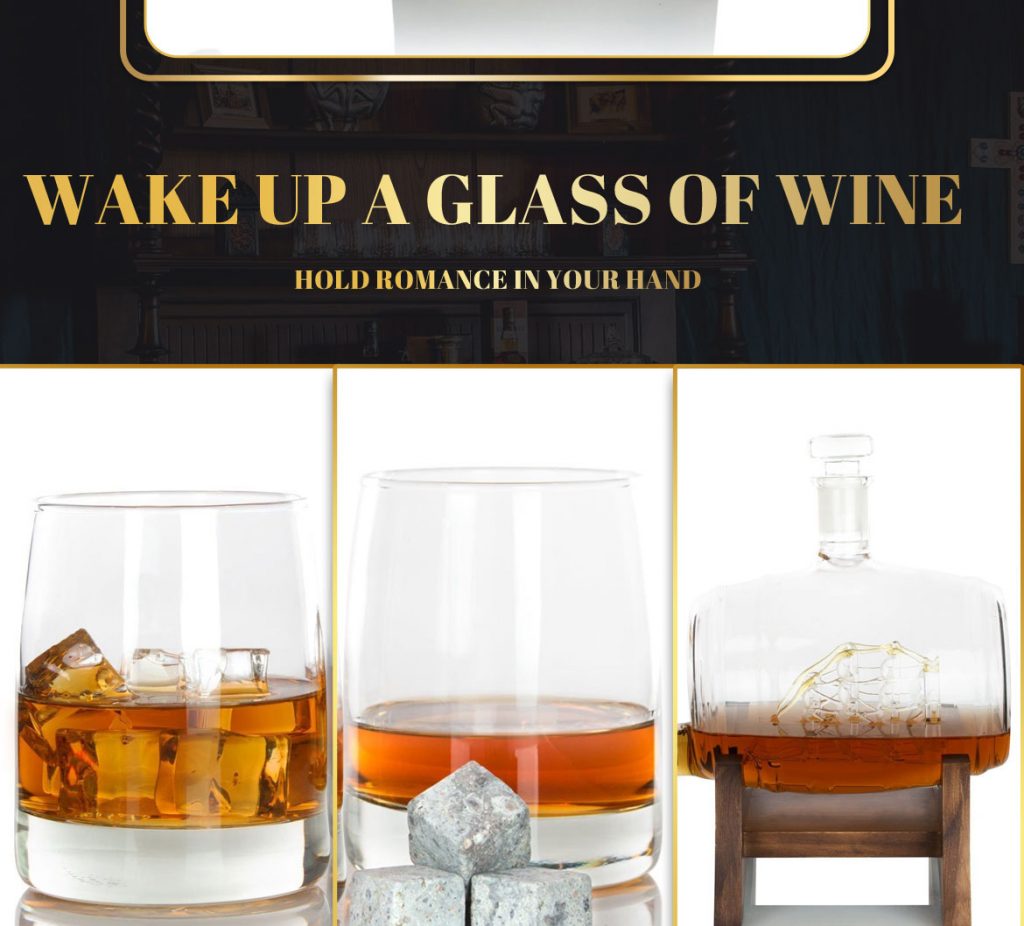 Whiskey Barrel Decanter Set & 2 Glasses | DecanterX