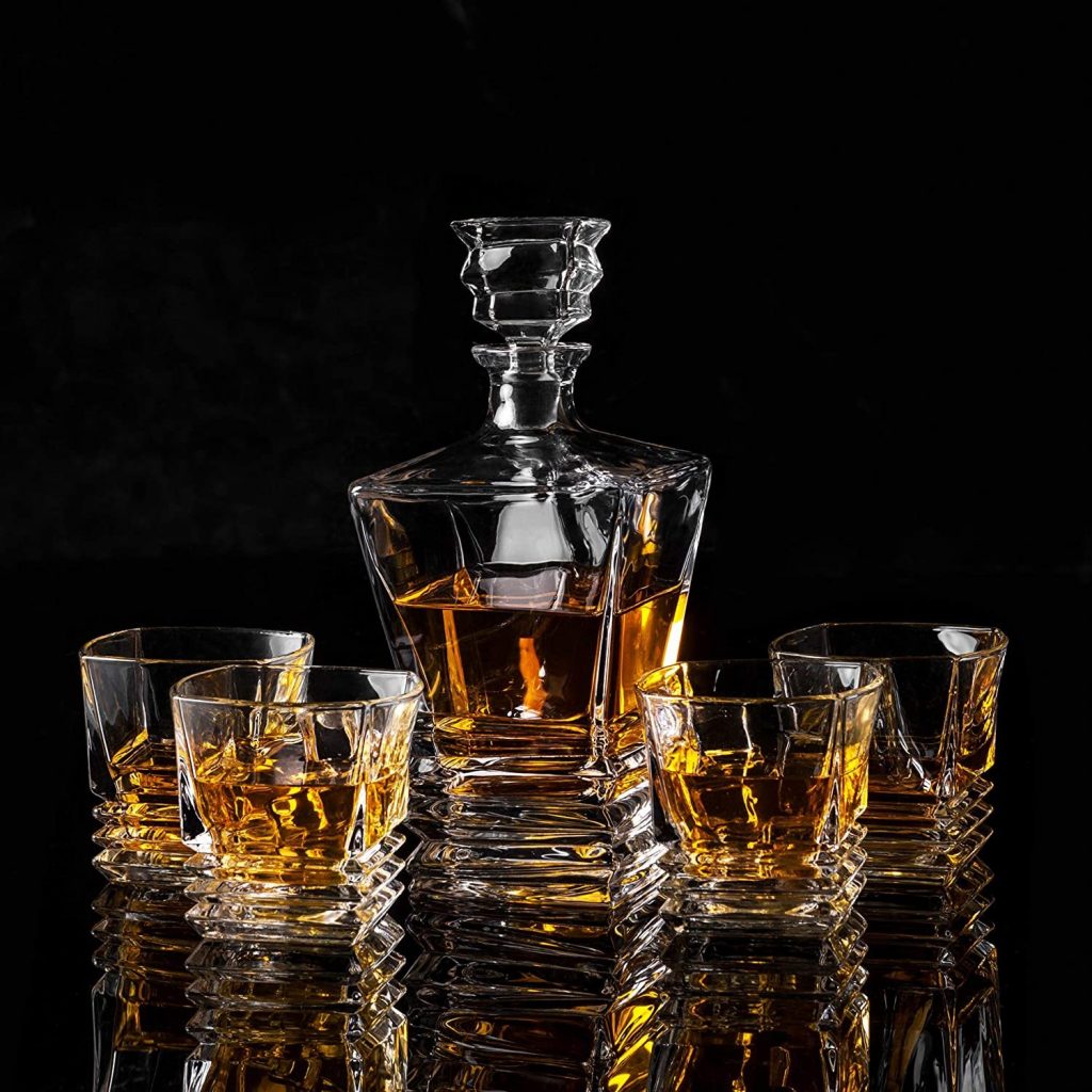 personalized whiskey glasses and decanter