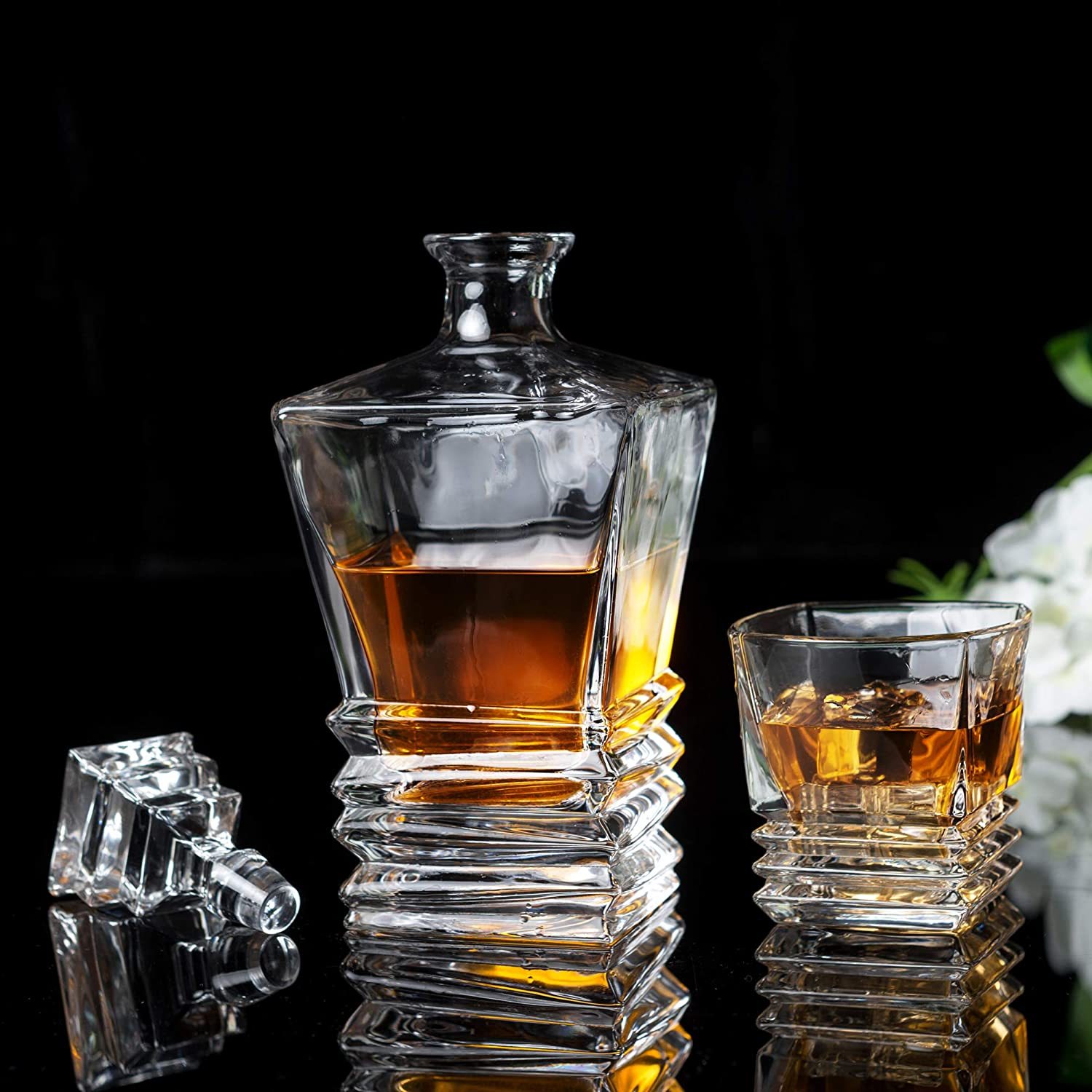 Whiskey Glasses And Decanter Set Plorabasic 